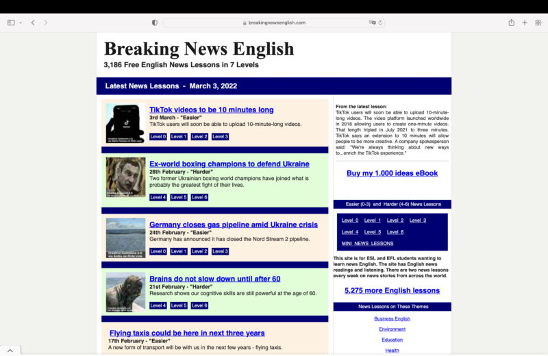 breaking news English